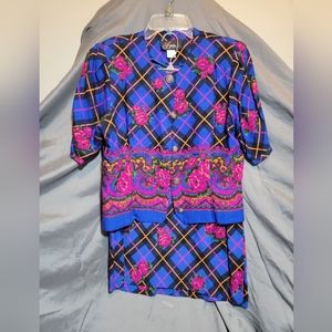 Top and bottom vibrant vintage shirt and skirt